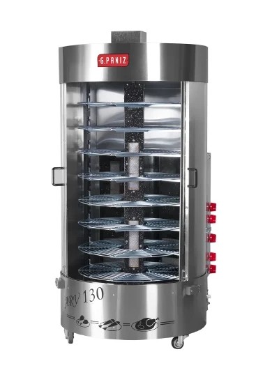 Assador Rotativo Vertical p/ 130 Kg - com queimador central BIVOLT - G PANIZ