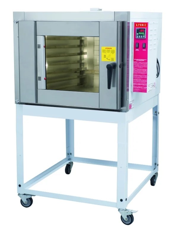 Forno Turbo Elétrico 5 esteiras 60 x 80 reguláveis monofásico total inox - G PANIZ