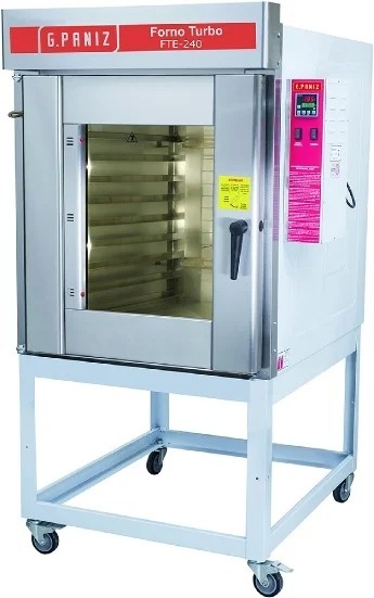 Forno Turbo Elétrico 8 esteiras 60 x 80 reguláveis trifásico total inox - G PANIZ