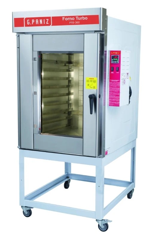 Forno Turbo Elétrico 10 esteiras 60 x 80 reguláveis trifásico total inox - G PANIZ