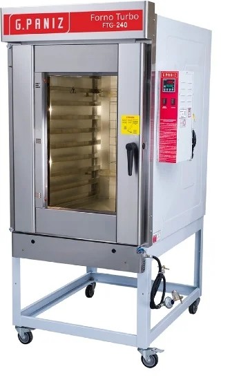 Forno Turbo Gás 8 esteiras 60 x 80 reguláveis total inox BIVOLT - G PANIZ