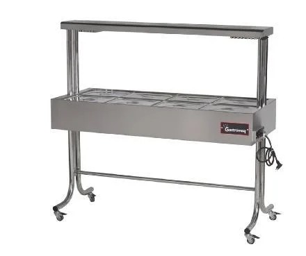 BTE 8 ST CR IV
Balcão Térmico Standard 8 cubas - Estrutura Cromada - Tampa Inox - Salivador Vidro - GASTROMAQ