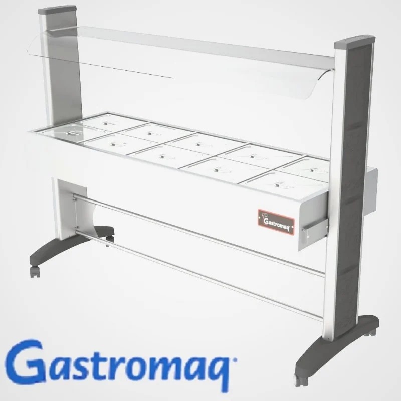 BTX 10 SL BR VI
Balcão termico Gelo X 8 cubas - Estrutura epóxi protetor salivar VIDRO / tampa INOX - GASTROMAQ