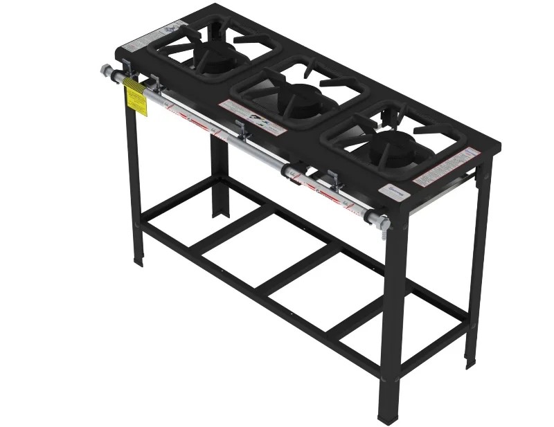 Fogão 3 Bocas simples em linha grelha 30 x 30 perfil 7 - FG 33 LS - G PANIZ