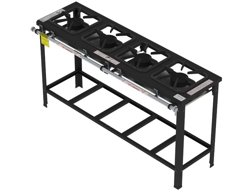 Fogão 4 Bocas simples em linha grelha 30 x 30 perfil 7 - FG 34 LS - G PANIZ