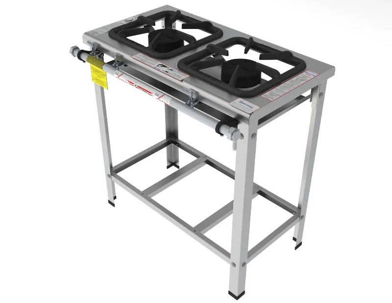 Fogão 2 Bocas simples em linha grelha 30 x 30 perfil 7 INOX - FGI 32 LS - G PANIZ