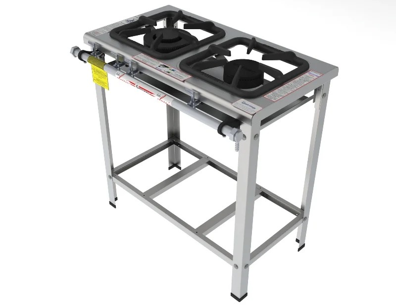 Fogão 2 Bocas mistas em linha grelha 30 x 30 perfil 7 INOX - FGI 32 LM - G PANIZ