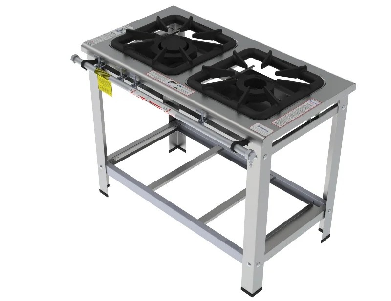 Fogão 2 Bocas Mistas em linha grelha 40 x 40 perfil 10 INOX - FGI 42 LM - G PANIZ