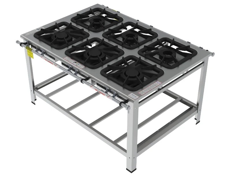 Fogão 6 Bocas Mistas de centro grelha 40 x 40 perfil 10 INOX - FGI 46 CM - G PANIZ