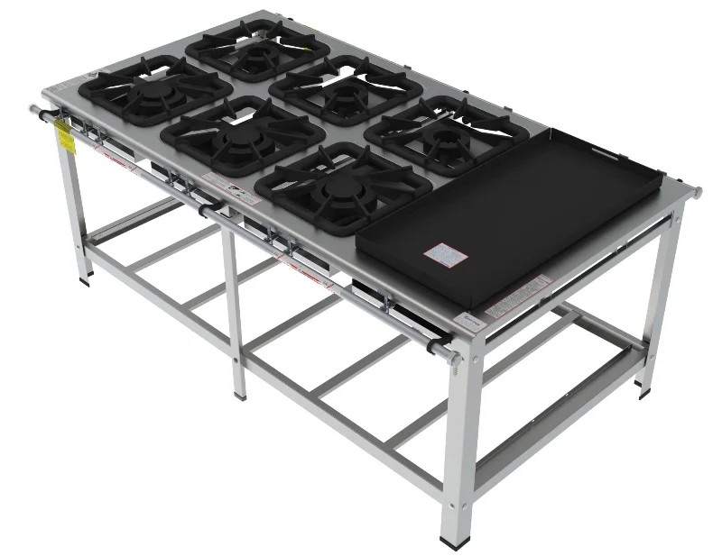 Fogão 6 Bocas Mistas de centro c/ chapa grelha 40 x 40 perfil 10 INOX - FGI 46 CM CH - G PANIZ