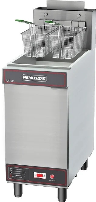 Fritador À Gás somente óleo 30 litros - 2 cestos - 3 queimadores - bivolt - FOG 2 C - METALCUBAS