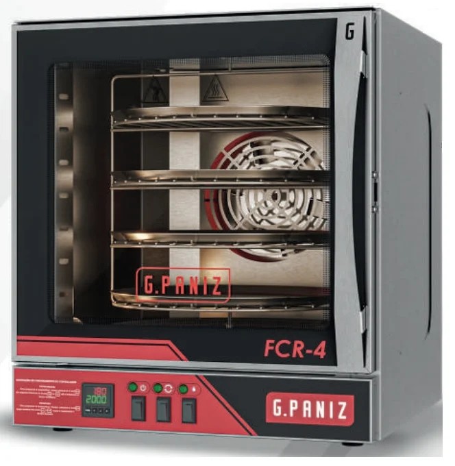 Forno Convector Rotativo Inox 4 bandejas diâmetro 35 cm digital inox - G PANIZ