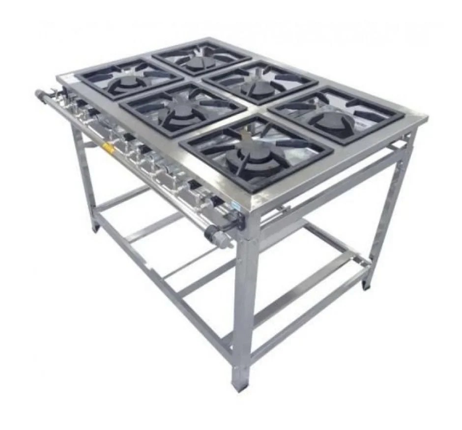 FOGÃO A GÁS EXTRA INOX 6 QUEIMADORES MISTO 3QD/3QS PAINEL ESP FORNO - VENANCIO