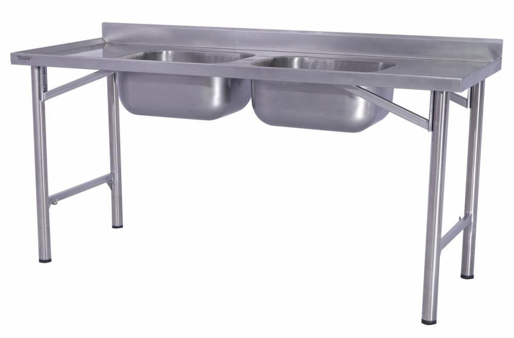 PIA 100% INOX 304 TB 2" 2 CUBAS (0,60x0,50x0,35m) 1,80x0,70m