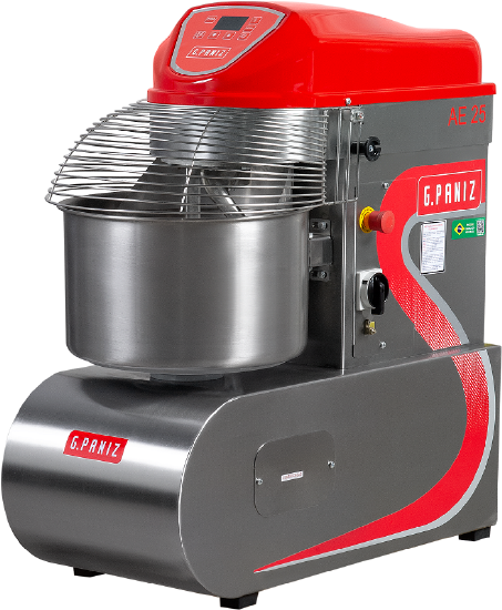 Amassadeira Espiral 25 kg de massa monofásica 1 velocidade inox - G PANIZ