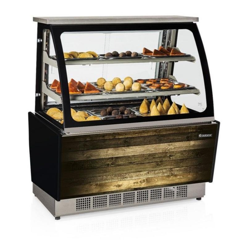 VITRINE ESTUFA -  1126mm- SEM CUBAS - VIDRO COM SERIGRAFIA- MGSE-110 MD