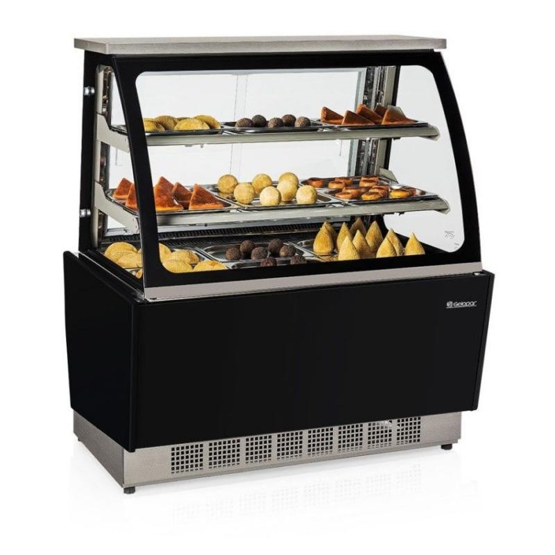 VITRINE ESTUFA -  1126mm- SEM CUBAS - VIDRO COM SERIGRAFIA- MGSE-110 PR