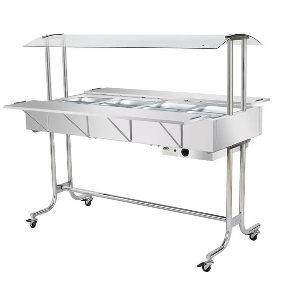 ESTUFA DE ALIMENTO MASTER P/ 8 CUBAS MOTOR 127V/220v PÉ ESCOLAR COM PLATIBANDA - SEM CUBAS E TAMPAS - VENANCIO