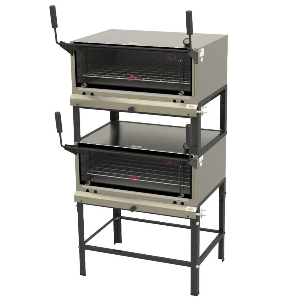 Forno Refratário A Gás Duplo Progás 268 Litros Inox Abertura Guilhotina Prp-860dp S/kg