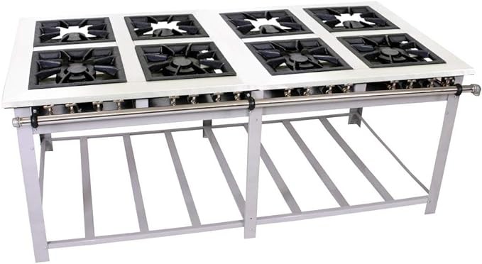FOGÃO A GÁS MAXI INOX 8 QUEIMADORES DUPLOS CENTRAL ESP FORNO - vENANCIO