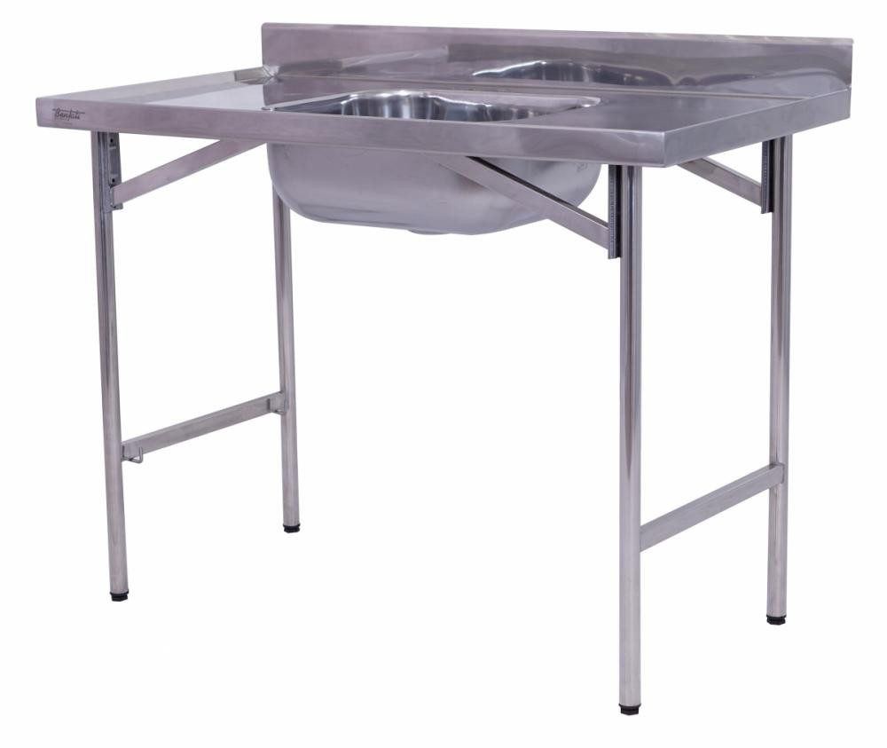 PIA 100% INOX 430 TB 1 1/4" 2 CUBAS (0,50x0,40x0,20m) 1,50x0,60m