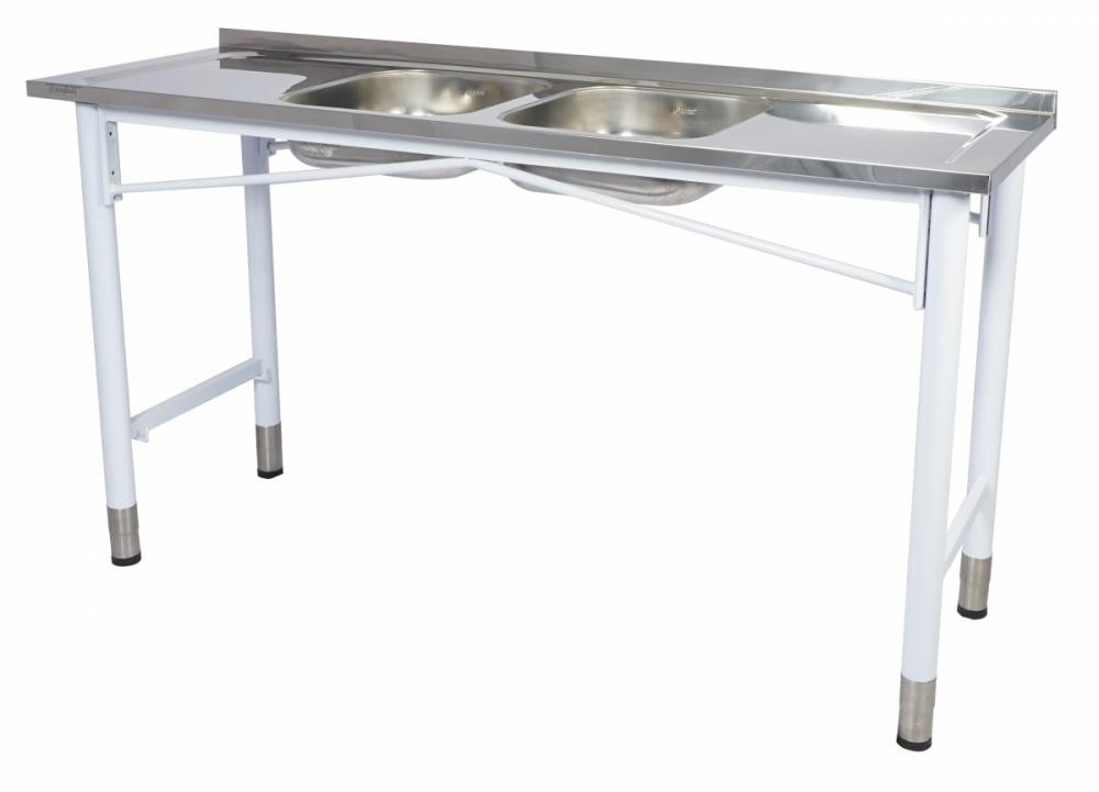 PIA INOX 430 CONCRETADA 2 CUBAS (0,34x0,40x0,12m) 2,00x0,53m PINTADA