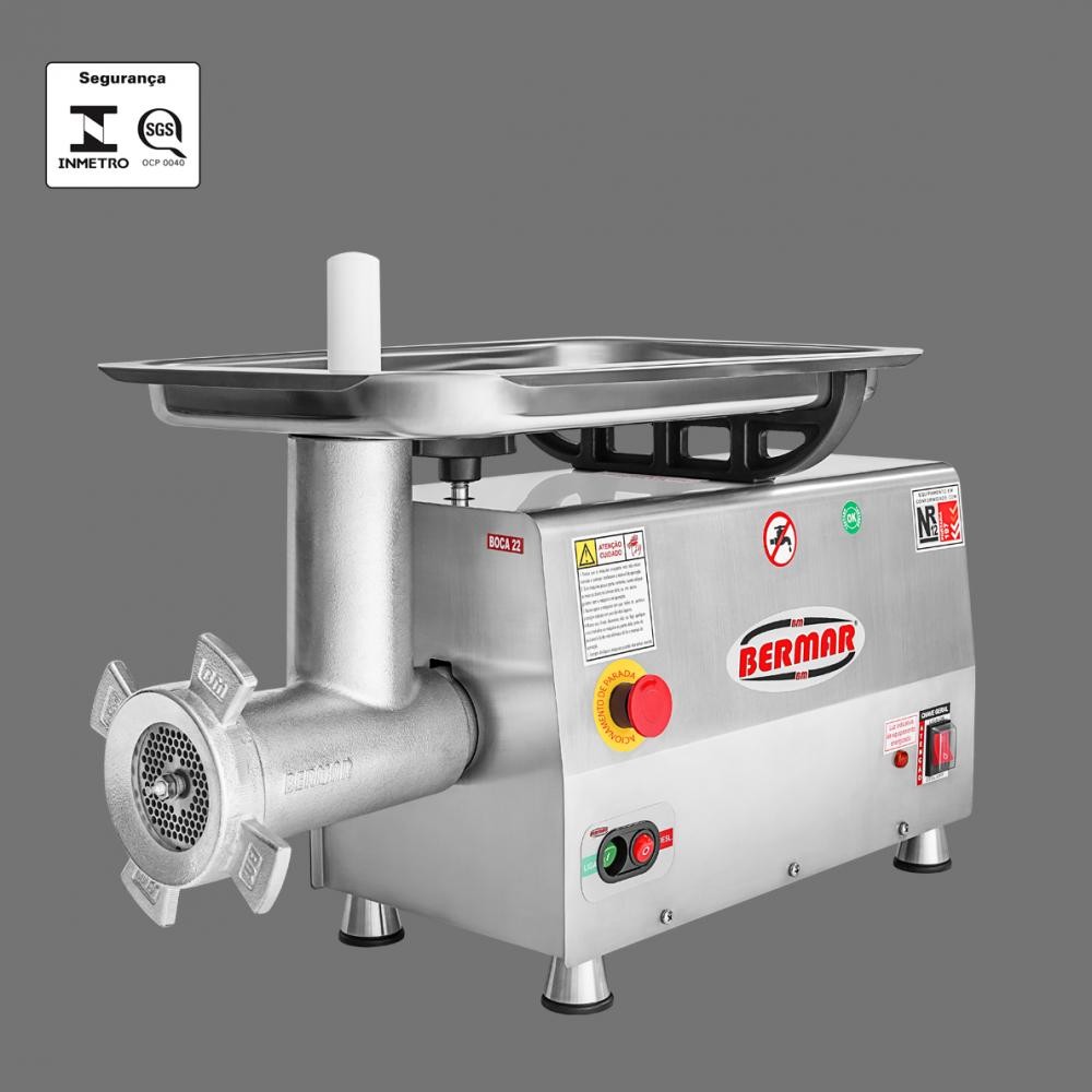 MOEDOR DE CARNE BERMAR BM13 BOCA 22 ALONGADA 220V - BERMAR
