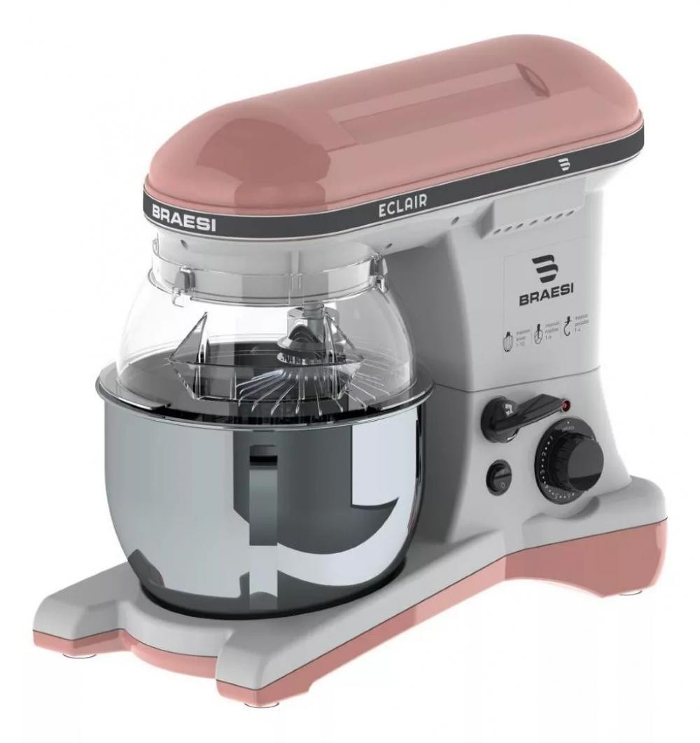 Batedeira Planetaria Eclair Bp500 5 Litros Rosa Bivolt - BRAESI