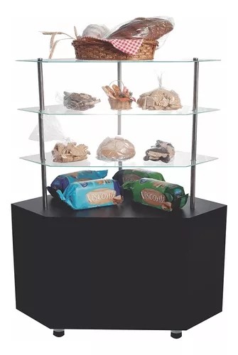 Vitrine Curva 90° Vf-108-s Linha Modular Suprema - 0.94 M Vi