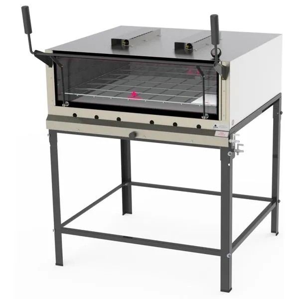 Forno Refratário Industrial c/ Infravermelho a Gás PRPI-900 G2 KG - 230 L Aço Inox Escovado Com Cavalete - Progás