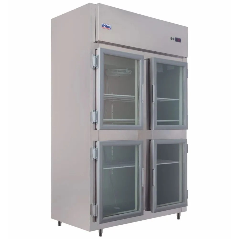 Mini Câmara Comercial 4 Portas de Vidro RF065 Frilux - Mini Câmara 900 Litros Inox
