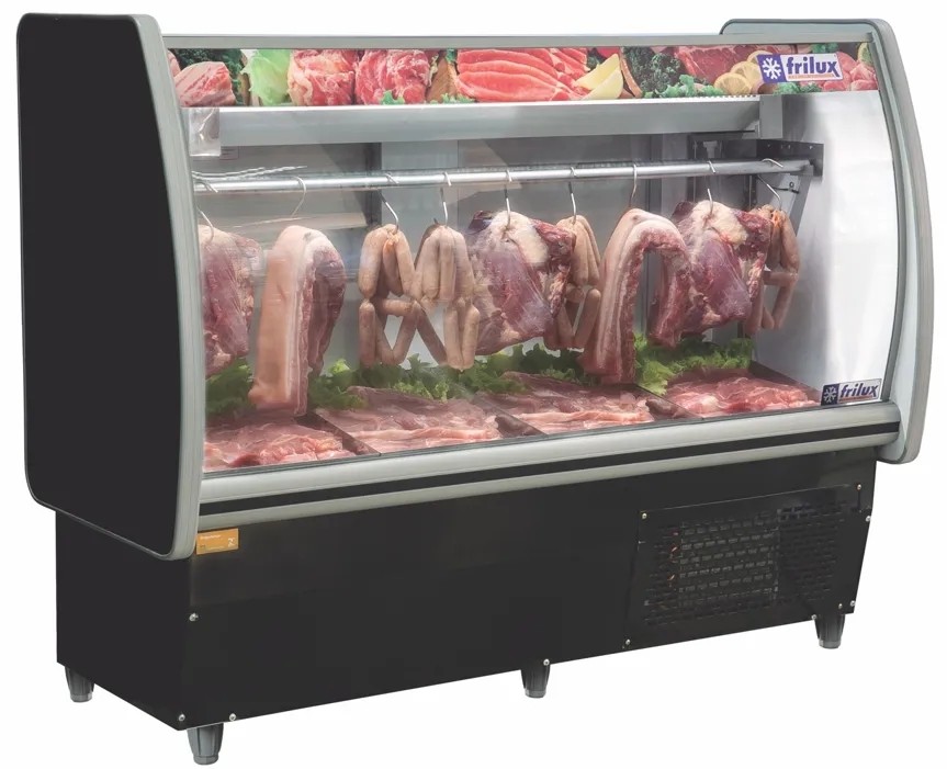 Balcão Expor Carnes Avícola 1,5m Tendal Inox RF361