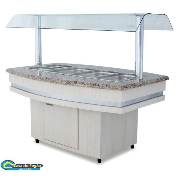 Buffet Refrigerado 6 cubas (Granito Superior Preto) (Cód: RF-126) Frilux