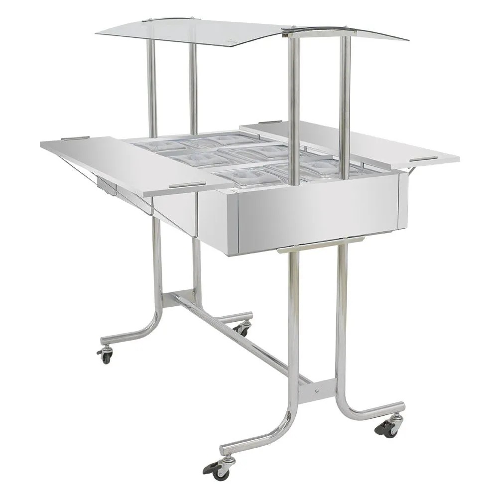 ESTUFA DE ALIMENTO MASTER P/ 6 CUBAS MOTOR 127V/220V PÉ ESCOLAR COM PLATIBANDA - SEM CUBAS E TAMPAS - VENANCIO