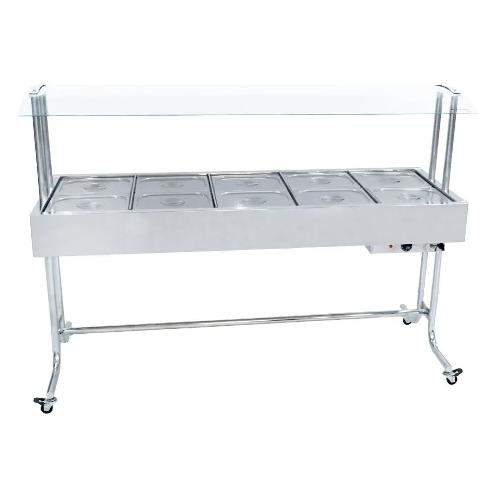 ESTUFA DE ALIMENTO MASTER P/ 10 CUBAS MOTOR 127V/220v PÉ ESCOLAR - SEM CUBAS E TAMPAS - VENANCIO