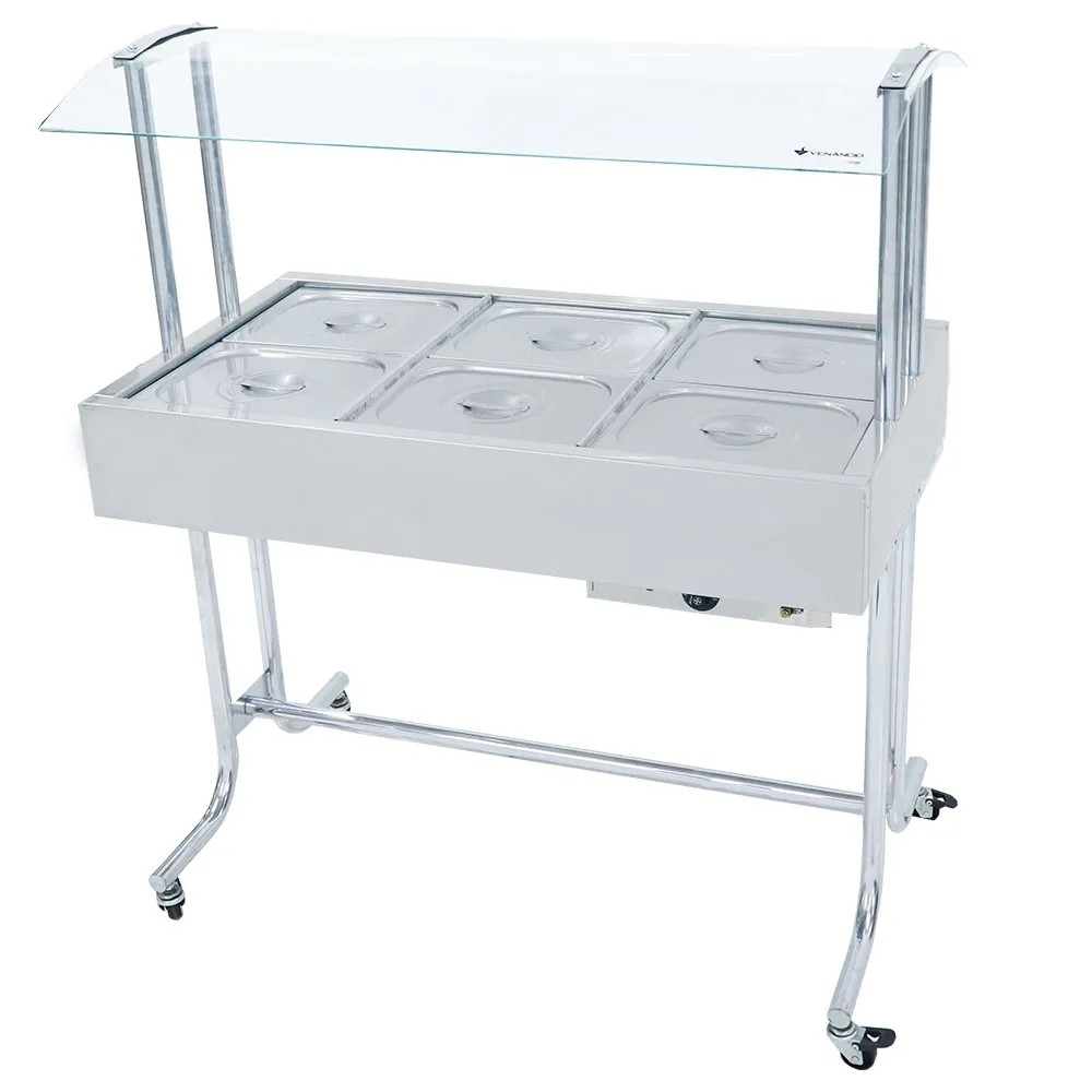 ESTUFA DE ALIMENTO MASTER P/ 6 CUBAS MOTOR 127V/220V PÉ ESCOLAR - SEM CUBAS E TAMPAS - VENANCIO