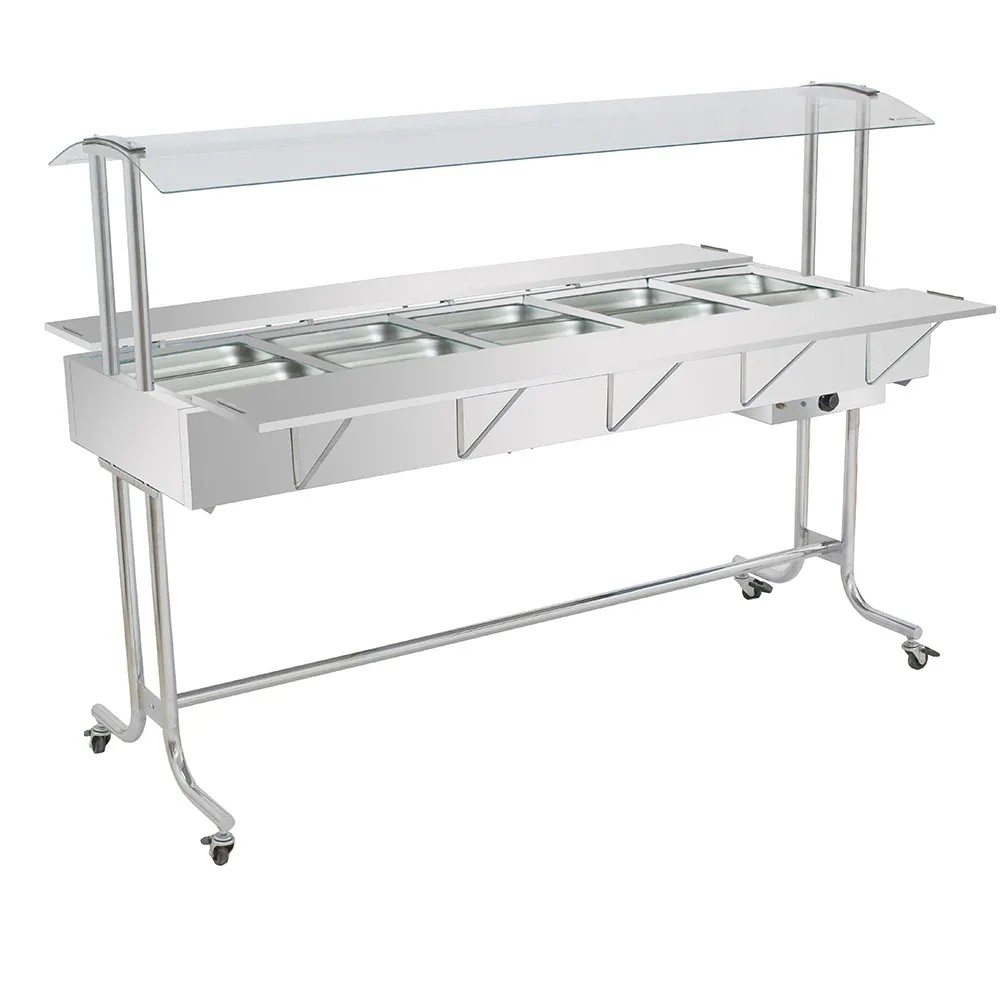 ESTUFA DE ALIMENTO MASTER P/ 10 CUBAS MOTOR 127V /220v PÉ ESCOLAR COM PLATIBANDA - SEM CUBAS E TAMPAS - VENANCIO