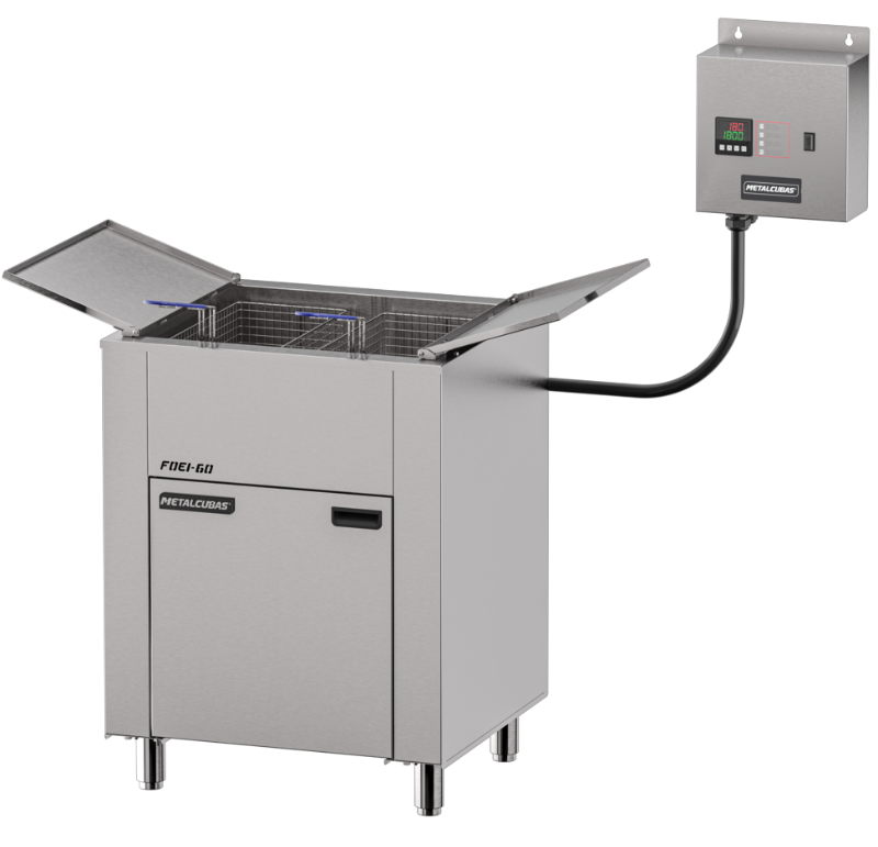 Fritador Elétrico 60 litros de óleo - 2 cestos grande - TRIF 380V - FOEI 60 CG T 380V- METALCUBAS