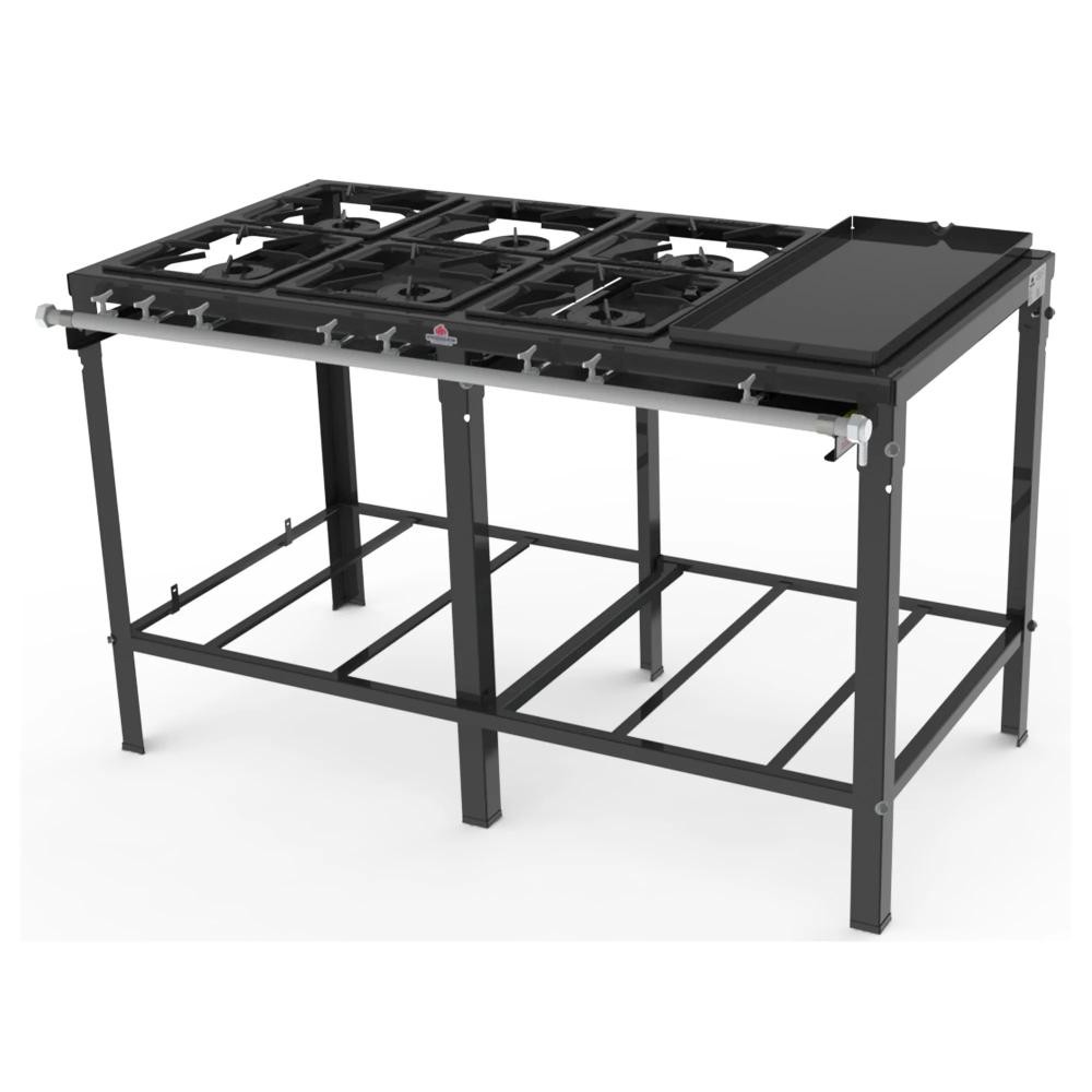 Fogão Industrial 6 queimadores com chapa PROGÁS PMS-600 FCH