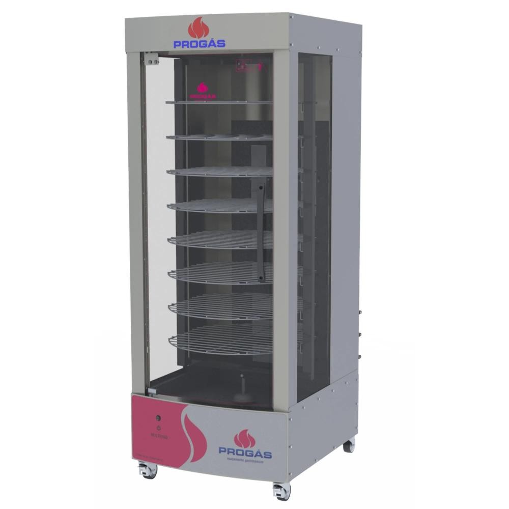 Forno Multiuso Giratório a Gás Progás 8 Grelhas 128kg Bivolt PRP-482 G5