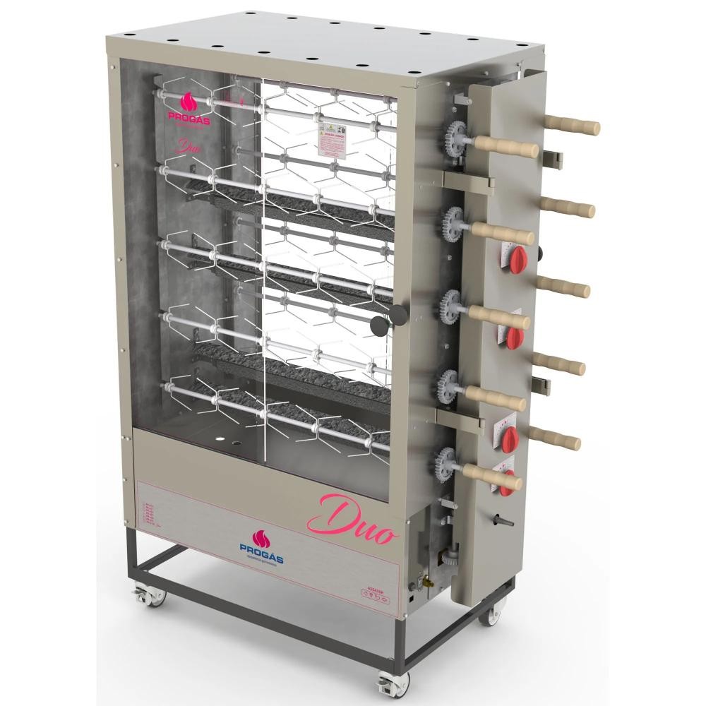 Forno Rotativo a Gás Progás 10 Espetos Tradicionais 100kg de Carne Bivolt PR-6100TR DUO