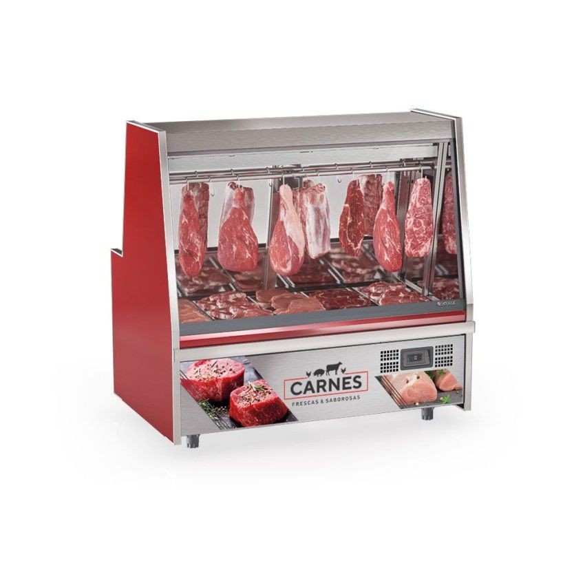 BALCÃO FRIGORÍFICO AÇOUGUE TURINO STANDARD - 1500mm-TENDAL DUPLO C/ BANDEJAS- GATS-150 VM