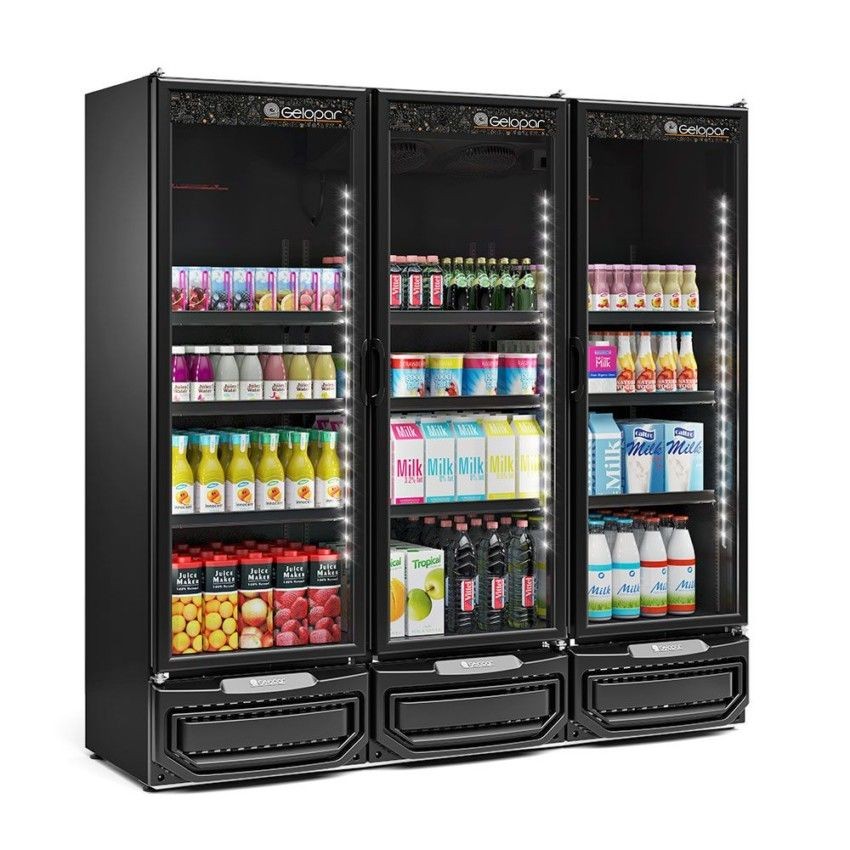 REFRIGERADOR VERTICAL CONVENIÊNCIA CARBONO - 1950mm- FRIOS E LATICÍNIOS - TEMPERATURA  0° a +7°- GCVR-1450 LB PR