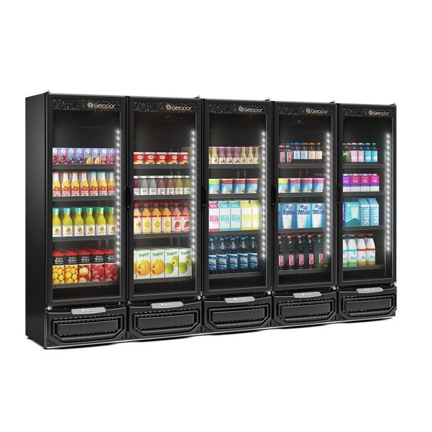 REFRIGERADOR VERTICAL CONVENIÊNCIA CARBONO - 3260mm- FRIOS E LATICÍNIOS - TEMPERATURA  0° a +7°- GCVR-2500 LB PR