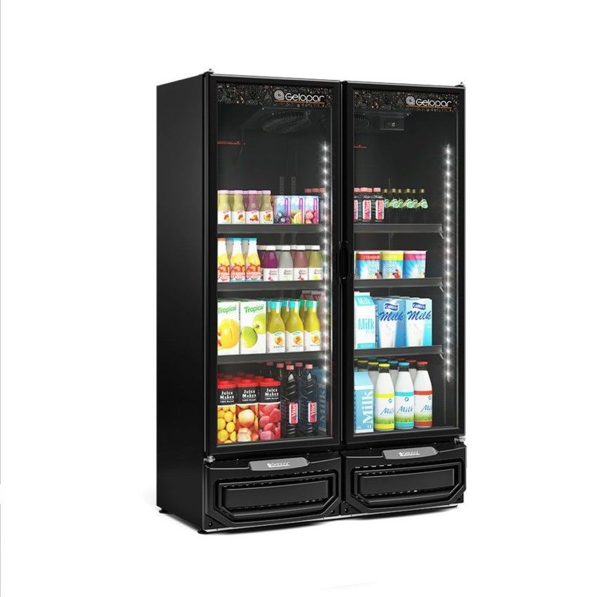 REFRIGERADOR VERTICAL CONVENIÊNCIA CARBONO - 1295mm- FRIOS E LATICÍNIOS - TEMPERATURA  0° a +7°- GCVR-950 LB PR