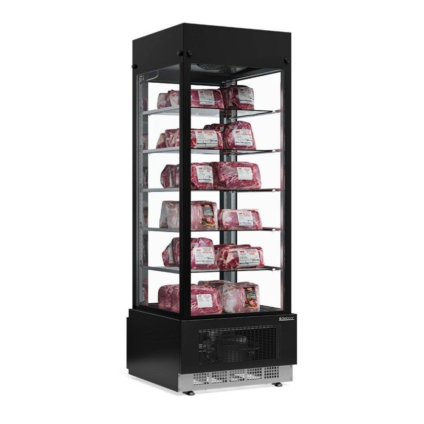 VITRINE REFRIGERADA - 760mm- GIRATÓRIA OU FIXA - TEMPERATURA -2° a +10°C- GEVF-075 PR