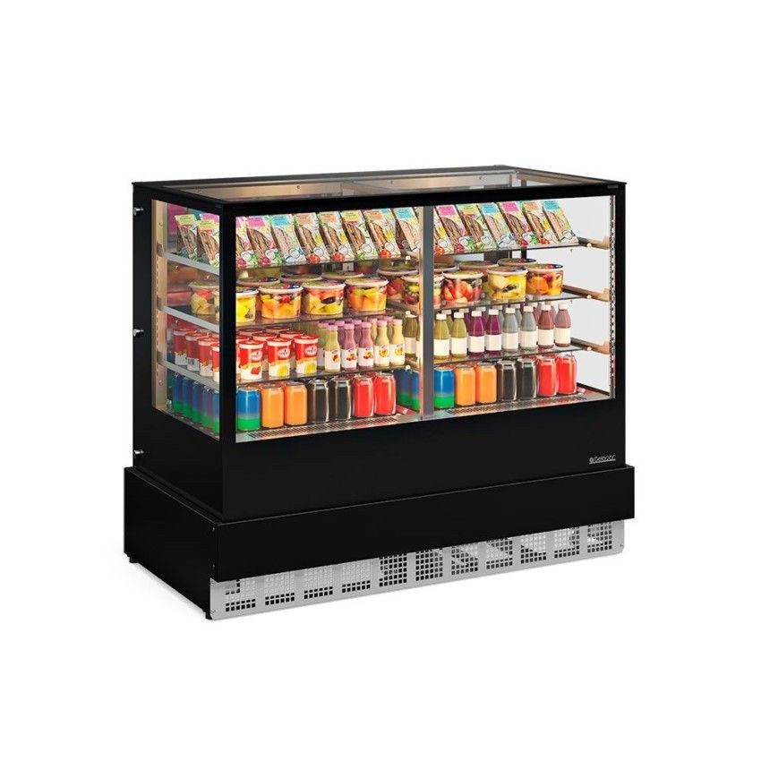 VITRINE REFRIGERADA - DUPLA FUNÇÃO - 1500mm- VIDRO COM SERIGRAFIA- GGER-150 PR
