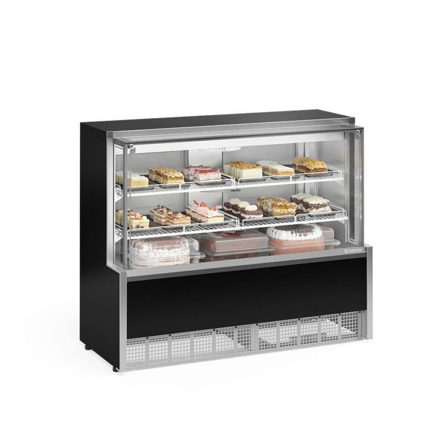 VITRINE REFRIGERADA AR FORÇADO 1400mm - ILUMINAÇÃO LED - VIDROS AQUECIDO GPFA-140 A PR