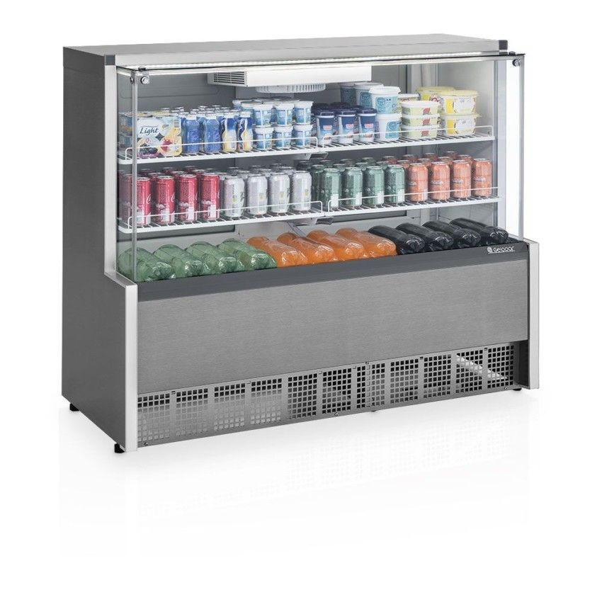 VITRINE REFRIGERADA AR FORÇADO - 1400mm- ILUMINAÇÃO LED  GPFA-140 R TI