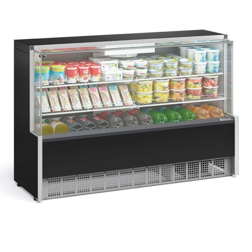VITRINE REFRIGERADA AR FORÇADO 1730mm - ILUMINAÇÃO LED - VIDROS AQUECIDOS GPFA-175 A PR